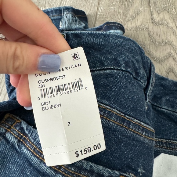 NWT!! Women's Good American Good Legs Ripped Skinny Jeans 29 inseam size 2 - Picture 6 of 7